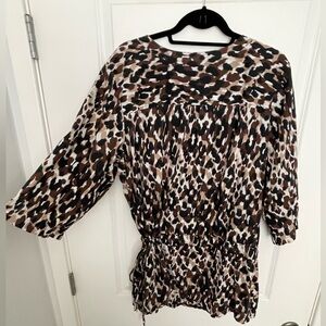 Charter Club Blouse Tunic Animal Print Top